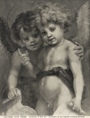 Brogi — Firenze - Accademia di Belle Arti - Particolare dei due Angioletti di Andrea del Sarto. — particolare